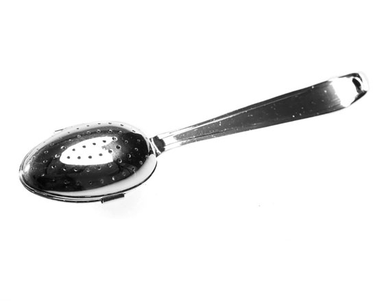 Infuser wand, spoon shape, chrome plated
