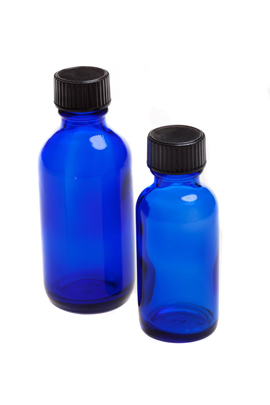 1 oz. cobalt blue bottle w/ lid