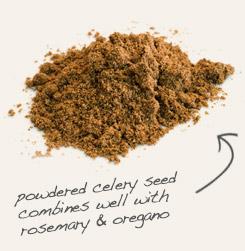 [ tip: Blend powdered thyme leaf with celery seed powder for a seasoning for soups and stews.  ~ from Monterey Bay Herb Company ]